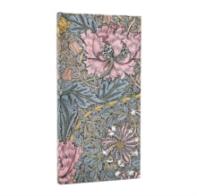 Load image into Gallery viewer, 2026 Morris Pink Honeysuckle (William Morris) Slim 12-month Horizontal Hardcover Flexi Dayplanner 2026 (Elastic Band Closure)
