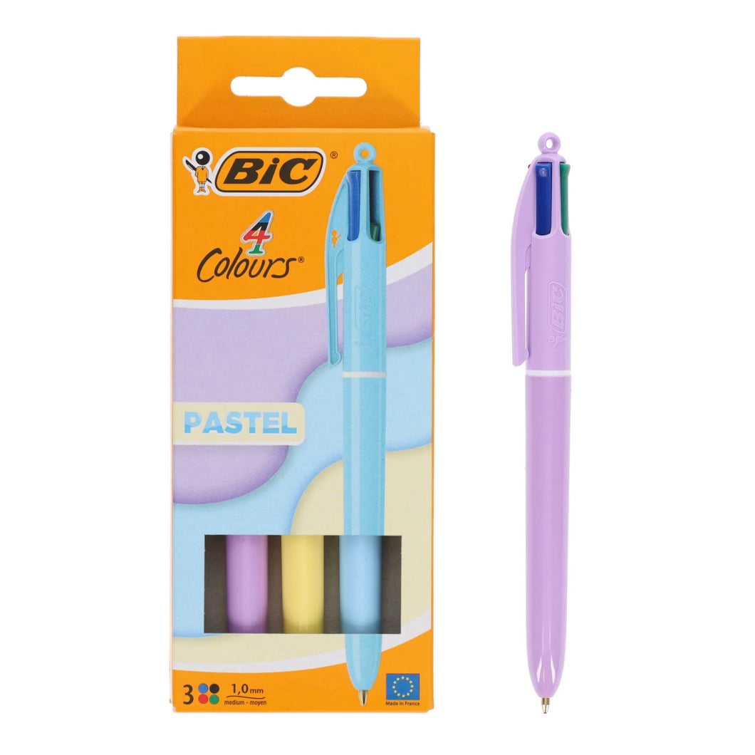 BIC 4 Colours Pastel Pack of 3