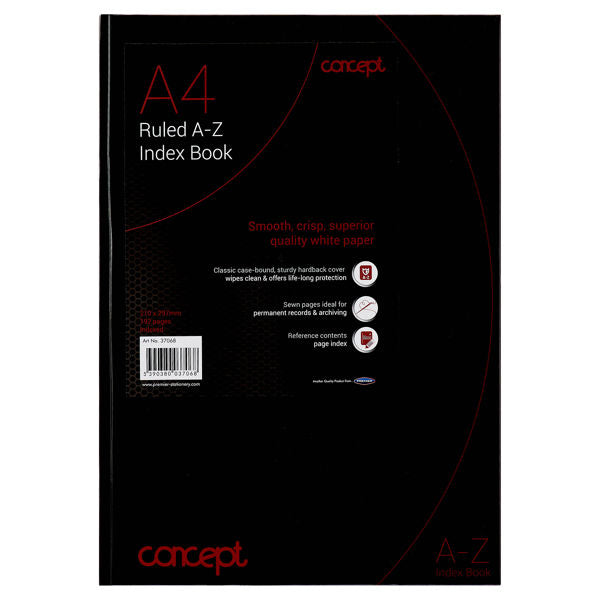 Concept A4 192pg A-Z Index Book