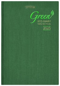 The paper used in our Eco-Friendly Diary is 100% Recycled - that's genuinely Eco-Friendly.  A5 - 1 Day Per Page