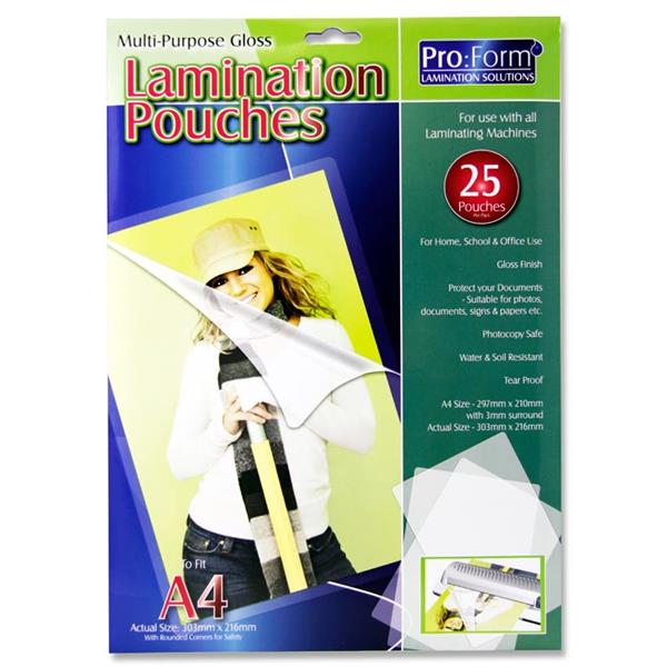 Pro-Form A4 Pack 25 Laminating Pouches