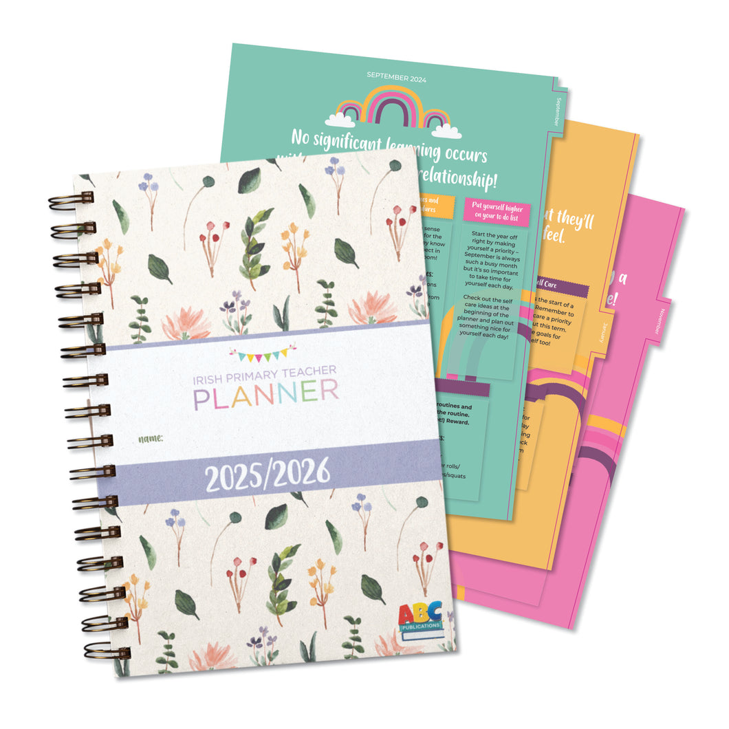 Irish Primary Teacher Planner 2025/2026 – Flowers