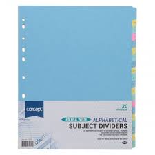 Concept A-Z Divider 20 Parts