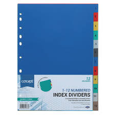 Concept 1-12 Numbered Divider