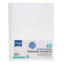 Concept A4 Extra Strong Punched Pockets 40pcs