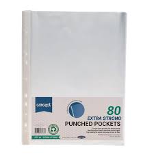 Concept A4 Extra Strong Punched Pockets 80pcs