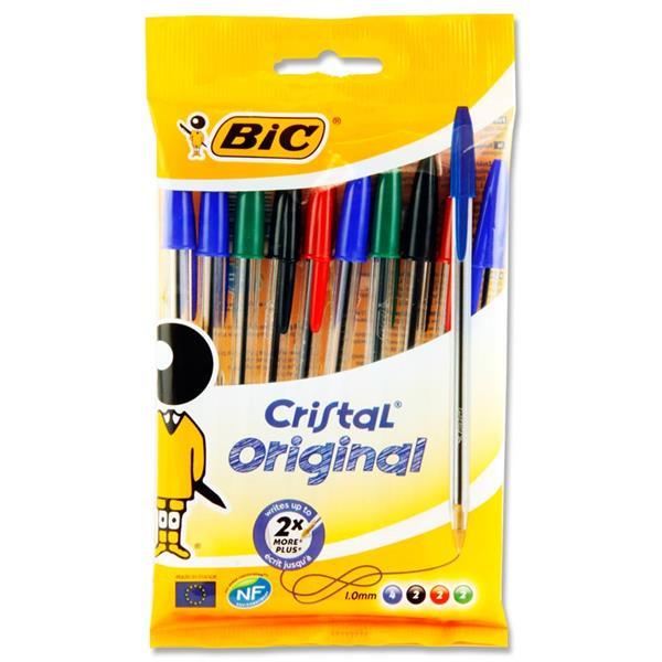 Bic Packet of 10 Cristal Ballpoint Pens - Original