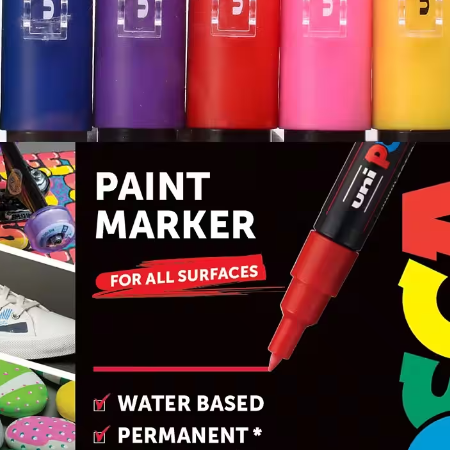 Posca Markers | Pc-1M | Extra Fine Tip | Standard Colours | Set Of 8