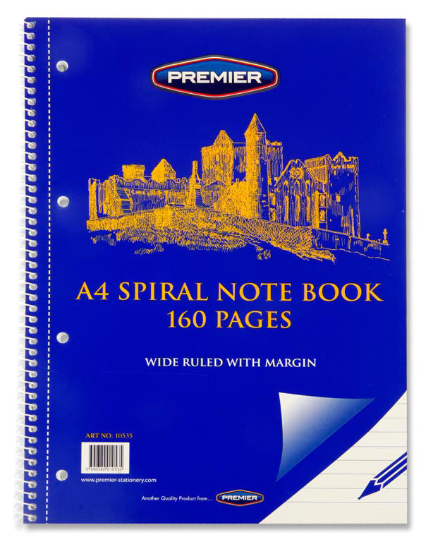 Premier A4 160pg Spiral Notebook